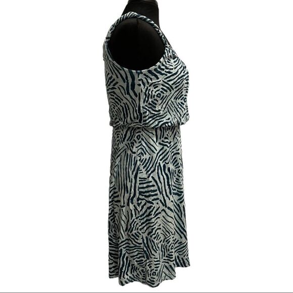 LOFT Blue Zebra Print Sleeveless Dress Sz S - Picture 4 of 12